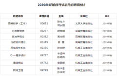 2020年自考将启用哪些新教材？《教育学原理》等课程新版考试用书启用时间的通知